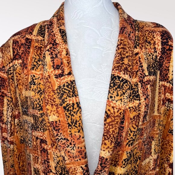 90s Abstract Button Up Blouse Shirt Jacket Boxy Fit Large - Picture 2 of 9